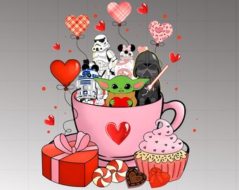Disney Star Wars Valentines Day PNG, Star Wars Characters PNG, Star Wars PNG, Star Wars Shirt, Darth Vader Shirt