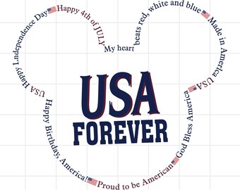 USA Forever Png, Disney 4th of July Bundle Png, 4th of July Png, Fourth Of July Png, USA Png, Independence Day, American Flag Png, Bundle