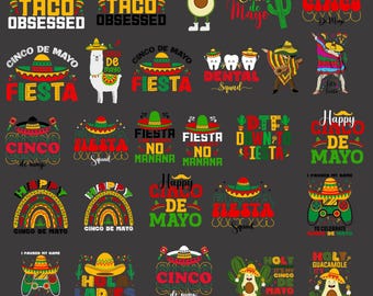 Cinco de Mayo-bundel png-bundel, Mexicaans feest png, Let's Fiesta png, Mexico tequila png, taco's png, nachoshoed, sublimatieontwerp downloaden