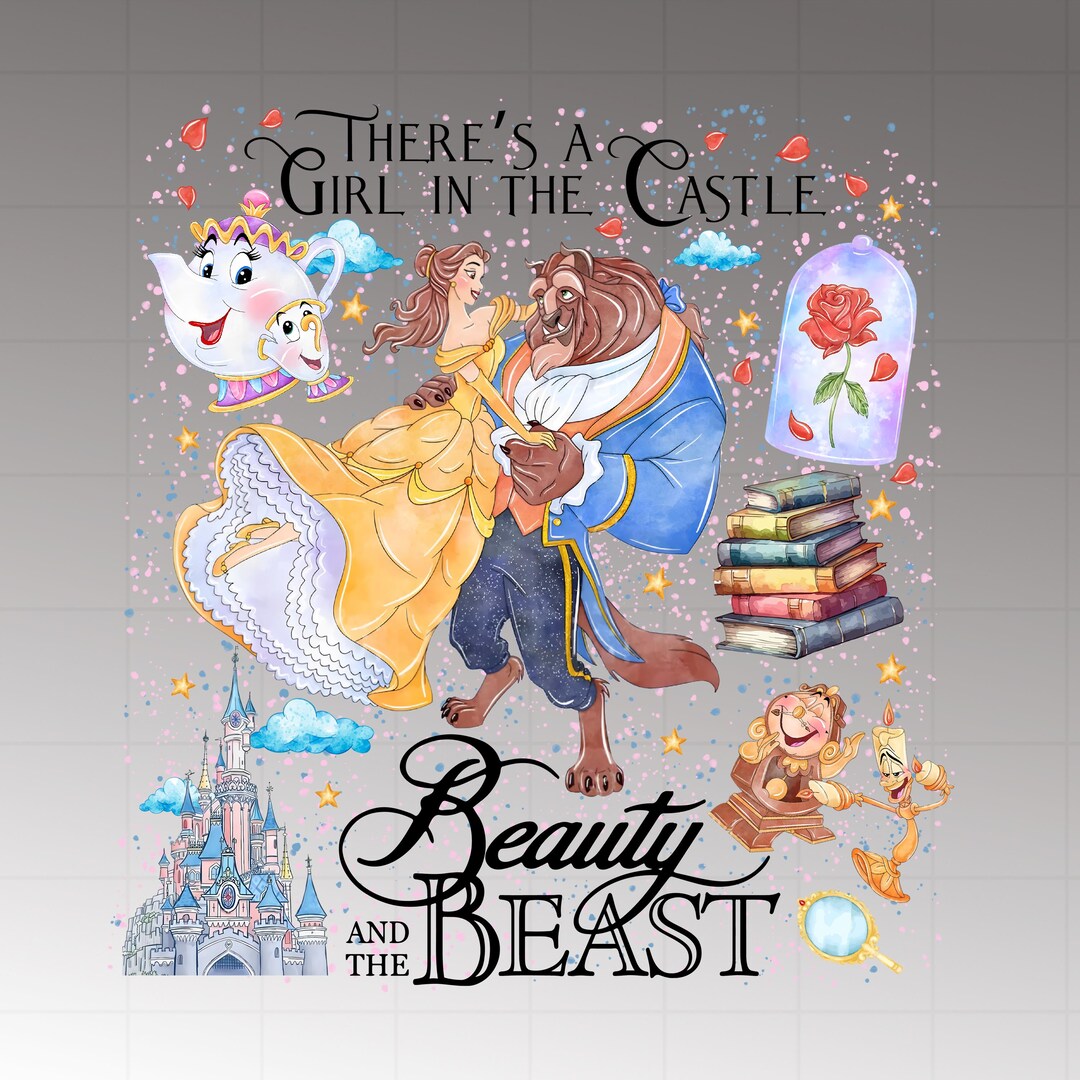 Beauty and Beast Png, Belle PNG Clipart Bundle, Beauty and the Beast ...