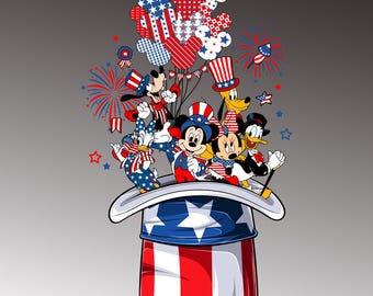 Disney 4th of July Png, 4th of July Png, Fourth Of July Png, USA Png, America Bundle Png, Independence Day, American Flag Png,