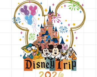 Disneyland 2026 PNG, Wycieczka rodzinna 2026 PNG, Wakacje rodzinne 2026, Magiczne Królestwo, Projekt głowy myszy, Wycieczka świąteczna PNG, Wycieczka przyjaciół