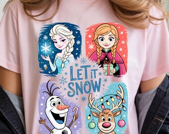 Let It Snow Winter PNG,  Ice Queen PNG, Snowflake, Reindeer & Snowman Sublimation Design | Magical Cold Season Shirt PNG