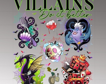 Villains Do İt Better Png, Retro Halloween Costume Png,, Villain Gang Png, Villains Wicked Png, Halloween Family Trip Png, Sublimation File