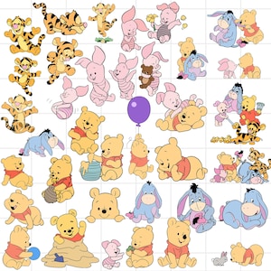 Winnie the Pooh PNG Bundle, Tigger Png, Eeyore Png Files for Cricut and Silhouette, Piglet Png Clipart Digital Download