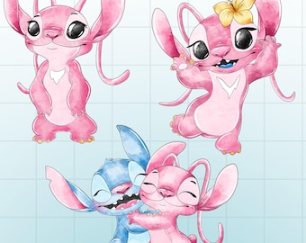 Stitch and Angel Png Bundle, Stitch Png,Stitch ClipArt, PNG for Cricut ,Sublimation, instant download