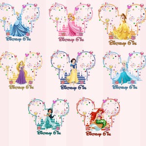 Benutzerdefinierter Name Geburtstagsprinzessin PNG, Geburtstagskind Png, Familienreise Png, Familie Passender Geburtstag Png, Magisches Königreich, Disney Prinzessin Bundle
