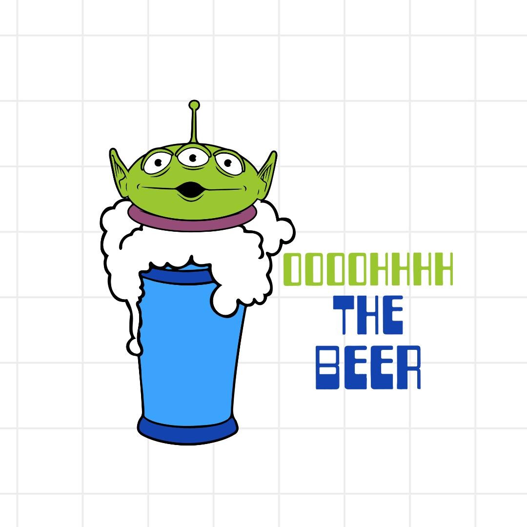 Alien SVG for Cricut and Silhouette Cutting Machines, Alien Beer Image ...