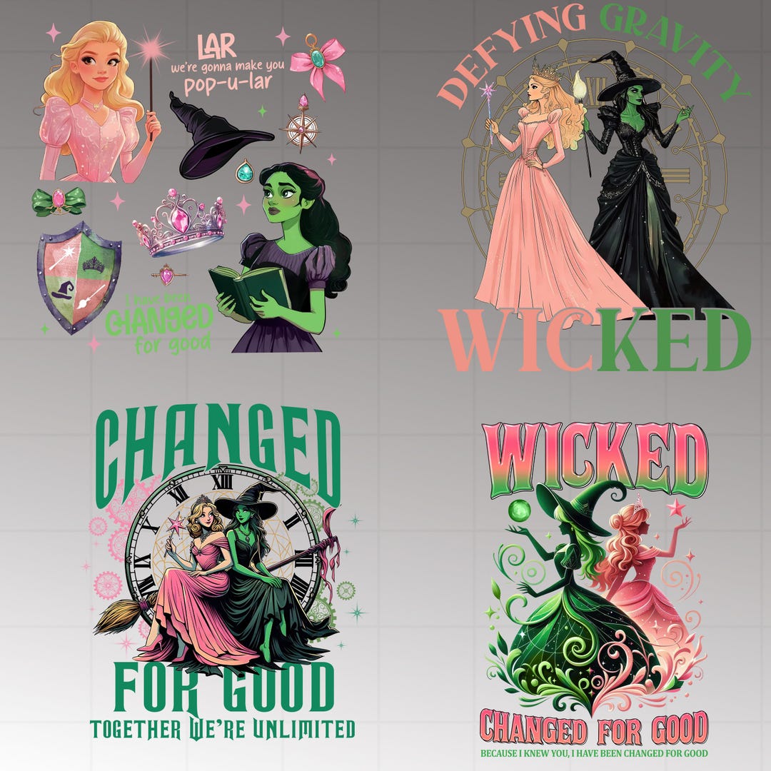 Wicked Problem Pink Wicked Pink and Green Png Bundle, Glinda’s Pink Potion Club Png ...