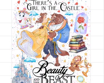 Beauty and Beast Png, Belle PNG Clipart Bundle, Beauty and the Beast Png, Instant Digital Download, Princess shirt for png
