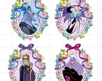 Arco de espejo mágico de dibujos animados (PPT), arco de coqueta villana de acuarela (PPT), princesa villana coqueta, camiseta de viaje familiar 2025, viaje de chicas (PPT)