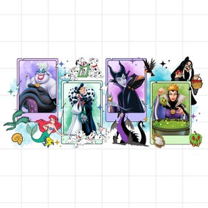 Vintage Villain Png, Halloween Bad Girls, Floral Villain Gang, Villains Wicked, Family Trip Png, Halloween Season Png, Files For Sublimation