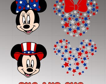 Disney 4th of July Bundle Png, 4th of July Png, Fourth Of July Png, USA Png, America Bundle Png, Independence Day, American Flag Png, Bundle