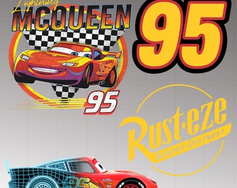Archivo PNG de Rayo McQueen, Rayo McQueen de Cars, Diseño de sublimación de Cars, Archivo digital McQueen, Descarga instantánea de Cars