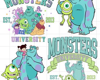 Retro Monsters Png, Retro Monsters University Png, Monsters University Png, Monsters University Est. 2013, Digital File, Sublimation Design