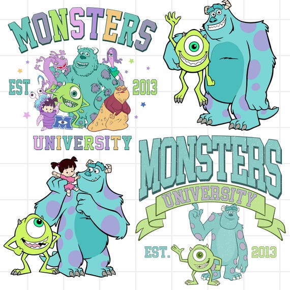 Retro Monsters Png, Retro Monsters University Png, Monsters University Png, Monsters University Est. 2013, Digital File, Sublimation Design