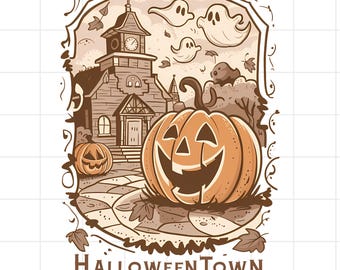 Vintage Halloweentown Est 1998 Png, Retro Halloweentown Png, Pumpkin Halloweentown Png, Halloweentown Est 1998 Design, Trendy Halloween Png