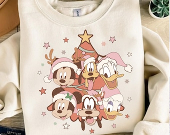 Retro Santa Mouse And Friends Png, Mouse's Very Merry Christmas Party 2025 Png, Disneyland Vacation Family Matching Trip Png, disny 2025 png