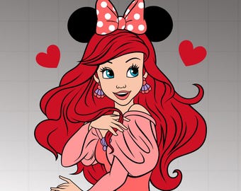 Little Mermaid Valentine Png, Cute Valentine Png, Ariel and Eric Png, Princess Ariel Png, Valentine Cartoon Couple Png, Coquette Valentine
