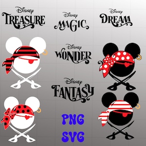 Cruise SVG, Mickey Cruise PNG Clipart Bundle, Cruise ship svg,Mouse Cruise Ship Names Logo Bundle - Treasure Fantasy Dream Wish Wonder Magic