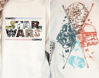 Vintage Star Wars 2 Sides Png, May The Force Be With You Png, Family Vacation 2025 Png, Star Wars Png,Galaxy Wars Vintage Style Png Download