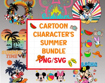 Zeichentrickfigur Sommer SVG, Hallo Sommer PNG, Familien Strandausflug Png, Urlaub Zeichen, magisches Königreich, Micky und Freunde Sommer, Maus Png