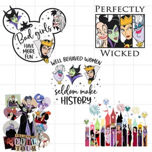 Bundle Bad Girls Friends PNG, Chillin&#39; Like A Villain Png, My Favorite Villain Png, Halloween Villains Png, Trick Or Treat Png