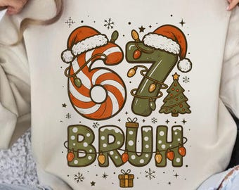 Retro Bruh 67 Sechs Sieben PNG, Lustig 6 7 Meme, Retro 67 Stil, Bro Slang Grafik, Mason 67 Aufkleber PNG, Weihnachtsjungen Santa Digitale Datei