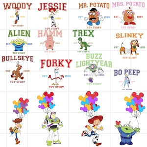 Toy Story PNG, Toy Story Birthday Bng, Buzz and Woody PNG, Toy Story birthday shirt, Toy Story Name cake topper, Edit the name and age
