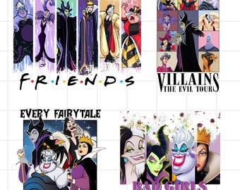 Bad Witches Club Png , Villains Character Png, Retro Halloween Witch Png, Halloween Villains Wicked Png, Instant Download Villains Friends
