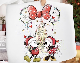 Musse & Minnie jul PNG, Disneyland slottsdesign (digital nedladdning)