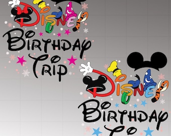 Paquete de imágenes PNG de viaje de cumpleaños, viaje familiar 2026 PNG, lazo rojo punteado, cumpleaños de ratón, reino mágico, cumpleaños familiar PNG, modo vacaciones