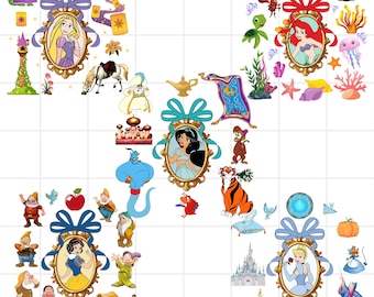 Princesas Png, Princesa Vintage Png, Modo Vacaciones Png, Viaje Familiar Png, Reino Mágico, Descarga Instantánea Png, Jasmín Cenicienta Blancanieves