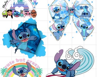 Stitch PNG Bundle, Cartoon Clipart Designs, Stitch Sublimation Png, Stitch PNG Designs