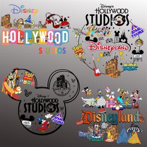 Hollywood Studios Png Bundle, Family Vacation Png, Mouse Ear Png, Vacay Mode Png, Mouse And Friend Png, Hollywood Tower, Cartoon Character