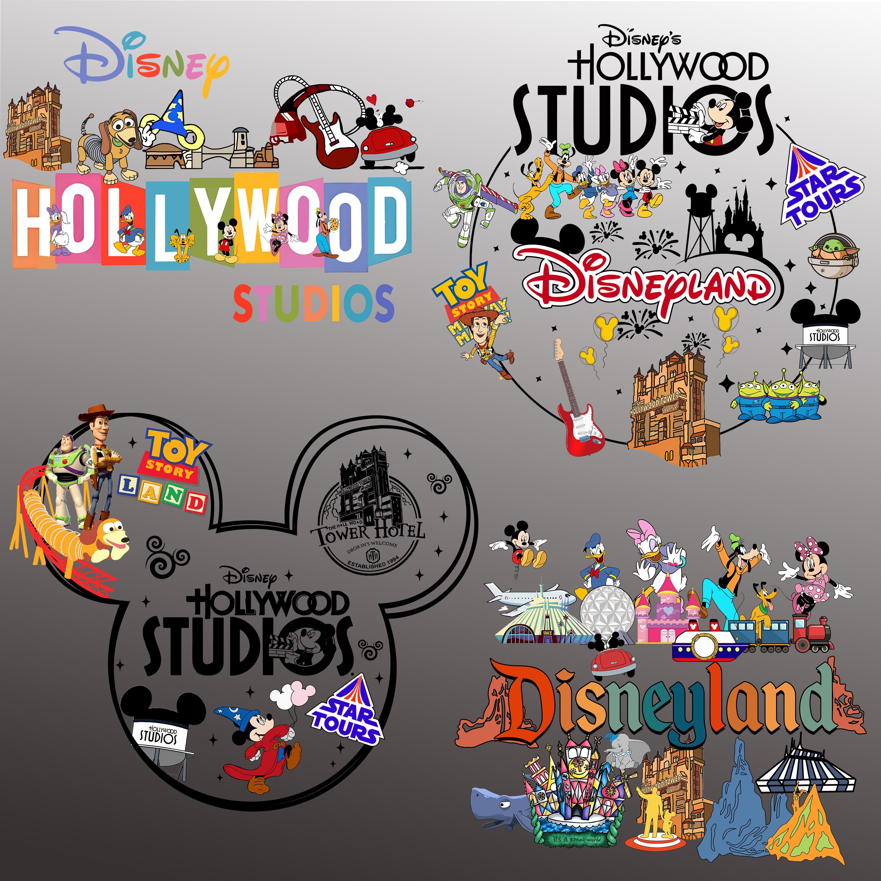 Hollywood Studios Png Bundle, Family Vacation Png, Mouse Ear Png, Vacay Mode Png, Mouse And Friend Png, Hollywood Tower, Cartoon Character