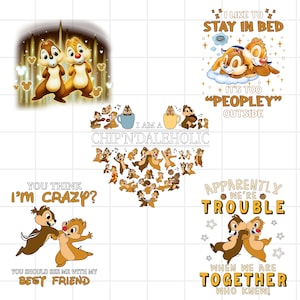 Chip and Dale PNG Bundle, Chip and Dale Png, Double Trouble Png, téléchargement immédiat, vacances en famille Disney, voyage en famille Disney