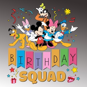 Mickey and Friends Png, Disney Birthday Squad Png, Family Trip 2025 Png, Family Vacation Png, Friend Squad Png, Vacay Png, Family Squad Png