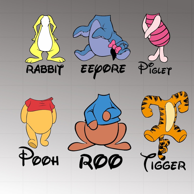 Winnie the Pooh Friends PNG, Clipart Bundle Character Set - Etsy Canada