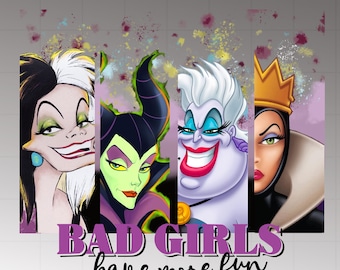 Bad Girls Have More Fun Png, Halloween Villains Png, Halloween Witches Png, Bad Witches Club Png, Villains Wicked Png