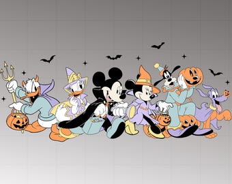 Mickey de Halloween retro PNG, fantasma de Halloween PNG, vibraciones espeluznantes PNG, truco o trato PNG, diseño de otoño PNG, camiseta de Halloween PNG