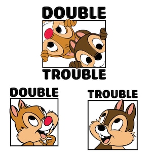 Chip and Dale PNG, Double Trouble Png, Double Trouble T Shirt , Chip and Dale T Shirt , Best Friend Short , Best Friend Gift,Sublimation PNG