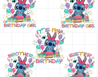 Stitch Birthday Family Bundle Png, Its My Birthday Png, Happy Birthday Png, Family Vacation Png, Magical Kingdom, Digital Download
