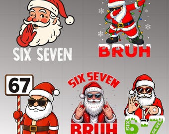 Papai Noel diz Seis Sete PNG, Natal engraçado, Natal moderno, 67, Seis Sete, Papai Noel, Popular, Sarcástico, Atrevido, Irônico