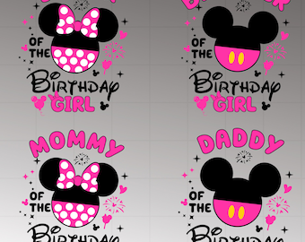 Bundle Mouse Birthday Girl Family Png, Birthday Png, Birthday Squad, Png For Cricut, Family Bundle Birthday Girl Png, Mini Mouse Png