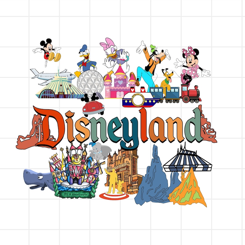 Disneyland Rides Graphics Disneyland PNG, Disney Vacation PNG, Mickey and Friends PNG, Disneyland ...