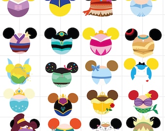 Princess Mouse Ear PNG SVG Bundle: Cartoon Clipart, T-shirt Design, Cricut Cut File