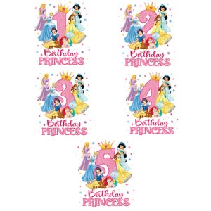 1st Birthday Princess PNG, Princess Birthday png, Princess Birthday Girl png, Princess Cake Topper, Princess Party with Belle Sleeping Beauty