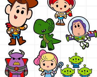 Toy Story Cute Woody and Friends PNG Clipart - Transparent Background, Digital Instant Download - Toy Story Characters Png, Buzz, Jessie