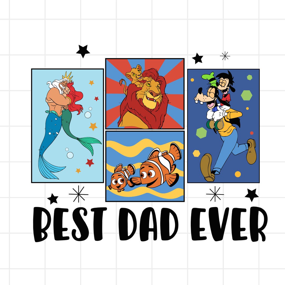 Best Dad Ever Disney Cartoon PNG SVG Clipart, Family Vacation, Disney ...